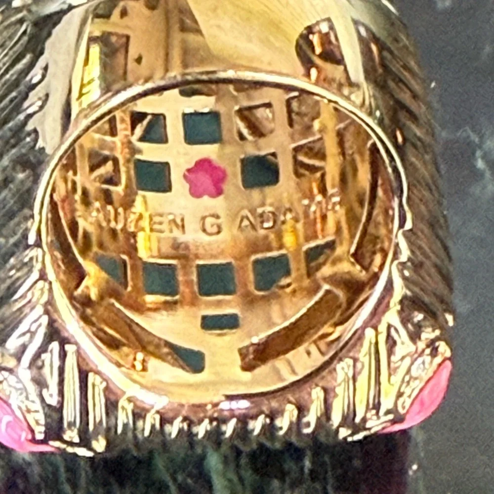 Lauren G Adams Gold and Blue Artisan Ring with Turquoise Centerpiece - Picture 7 of 8
